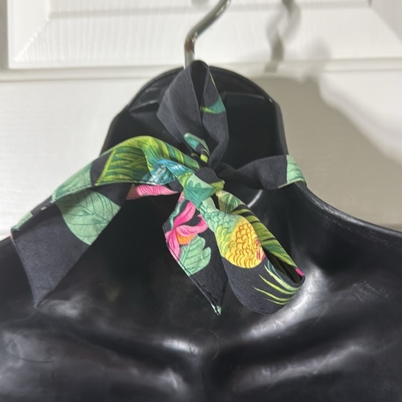 Tommy Bahama Tropical Print 100% Silk Halter Dress Vacation Chic Sexy Size 10 - Picture 7 of 10